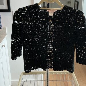 BCBGMaxAzria Black Crochet Top